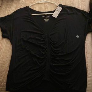 Black soft and sexy rouched tee